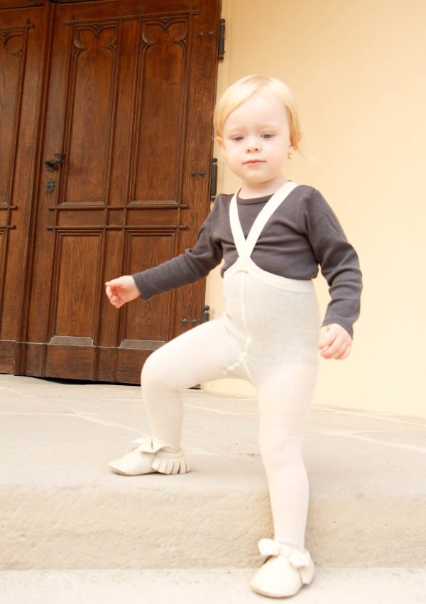 Strumpfhose mit Trägern mit Fuß cream blend Rabatt – Bild 2