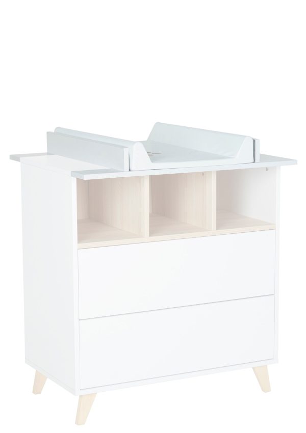 Wickelaufsatz für Kommode  Loft  Weiß Im Angebot